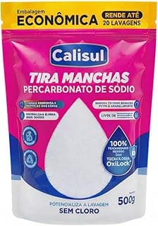 Percarbonato de sódio Calisul 500g, alvejante sem cloro, tira manchas