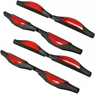 Riloer Tira de estilo anticolisão contra arranhões para para-choques automotivos, pacote com 4 protetores de porta de carro, molduras refletoras, protetor de borda, vermelho