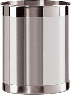 Oggi Suporte de utensílios de aço inoxidável – 12,7 cm de diâmetro, suporte de utensílios, base ponderada para estabilidade – Organizador de utensílios de tamanho maior, aço inoxidável
