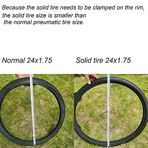 BAIBIKING Pneu de bicicleta de 60 cm Pneu não pneumático sólido pneus de bicicleta sem ar antiderrapante para bicicleta de estrada 24 x 1,75 (24 x 1,75 para bicicleta)