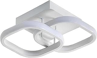 Luminária de teto LED quadrada e moderna, design contemporâneo, cor branca, para corredor, quarto e sala de estar.
