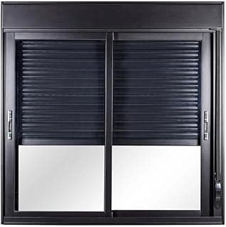 Janela de Aluminio Persiana Integrada 100x150cm com Controle 2 Folhas Topsul Preto