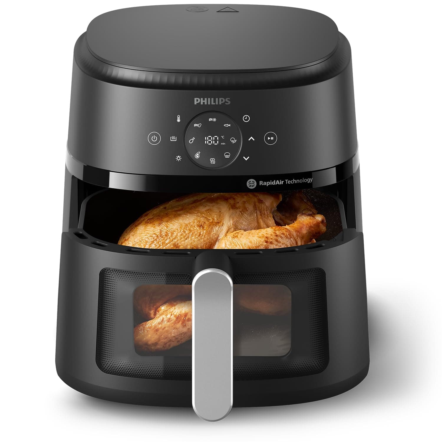 Fritadeira Elétrica sem Óleo Philips Air Fryer 2000 Series NA231/00 13 em 1 com Janela 6,6 Litros Preto
