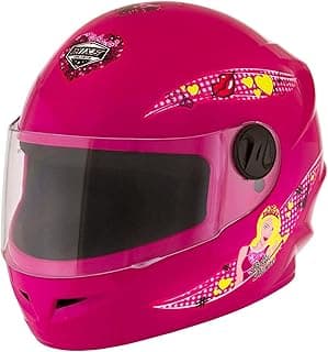 Capacete infantil rosa Pro Tork MIXS com princesa e coração, tamanho 54