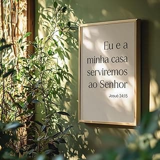 Quadro decorativo religioso com citação bíblica de Josué 24:15
