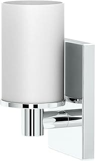 Arandela moderna cromada com difusor de luz branco