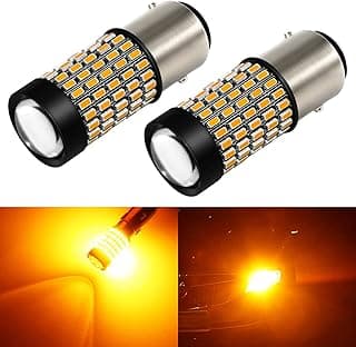 Phinlion 1157 lâmpadas LED de sinalização de volta super brilhantes 3014 103SMD 2357 7528 BAY15D lâmpada de LED com projetor para luzes piscantes de sinal, amarelo âmbar