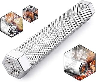 Tubo de fumaça hexagonal de aço inoxidável de 30,48 cm para grelha de pelota
