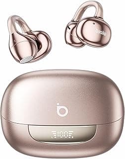 Fone de Ouvido Basike Bluetooth 6.0 Esportivo Clip-On Áudio Aberto 40 Horas Ouro Rosa