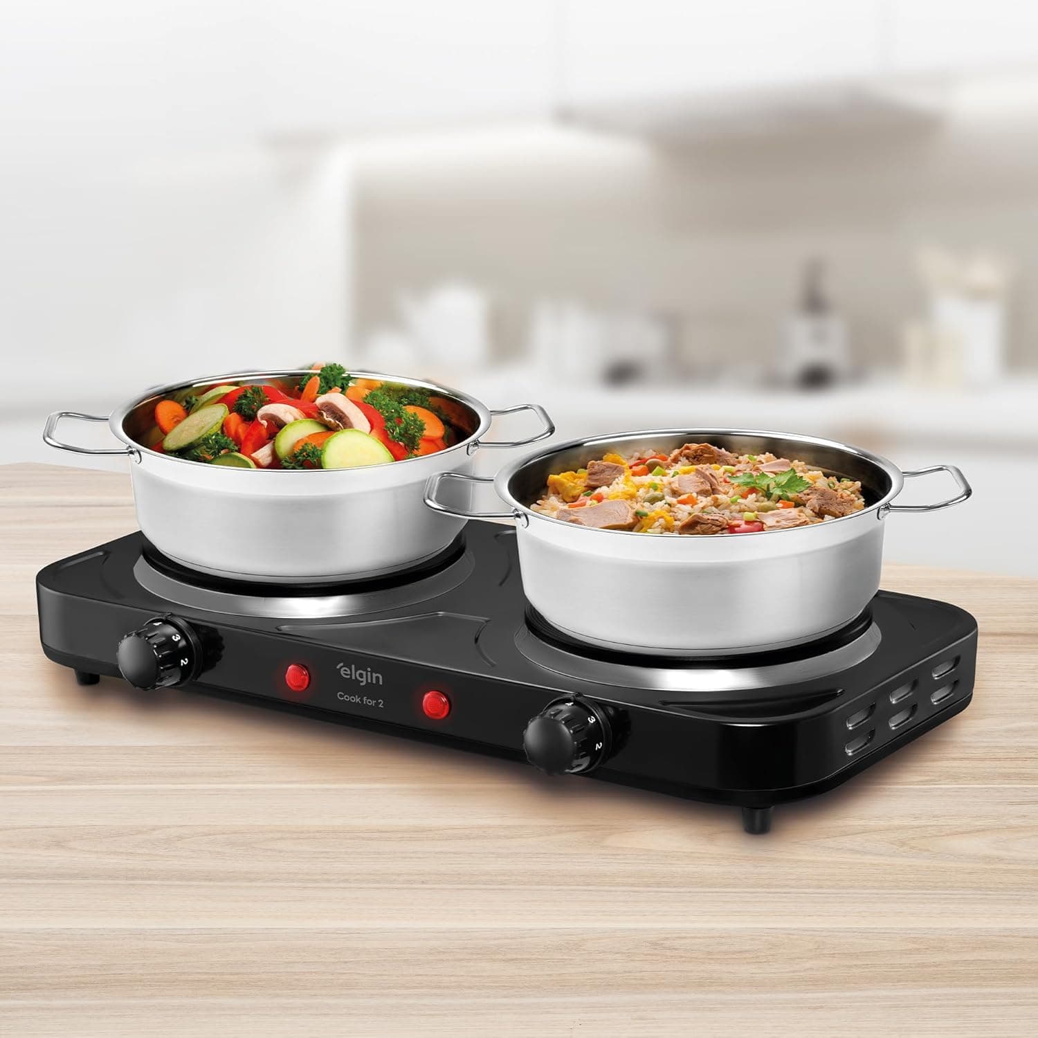 Fogão Elétrico Portátil Cooktop 2 Bocas Elgin - 220V