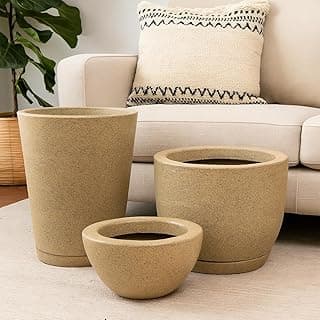 Kit 3 Vasos Polietileno Para Plantas Decorativo / 3 Vasos (Cinza)