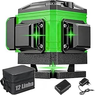Nível laser 12 linhas verde 360 graus profissional com maleta e bateria