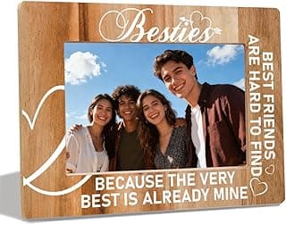 Porta-retrato de irmãs, porta-retrato de madeira de amiga, presente de aniversário, formatura, Natal para irmãs, amigas, amigas, porta-retratos de madeira para irmãs, serve para inserir fotos