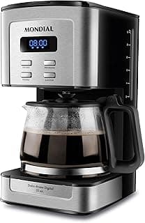Cafeteira Elétrica Mondial Dolce Arome Digital Timer Programável 32 Xícaras Preto Inox 220V