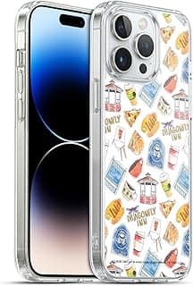 Capa de Gel Head Case Designs Gilmore Icons para iPhone 14 Pro Max, transparente com ícones.