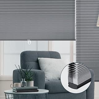 Persianas blackout cinza com textura de favo de mel para escritório