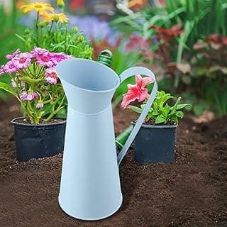 Jarra de vaso de flores vintage azul clara para decoração de jardim