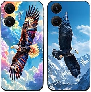 Capa para smartphone Xiaomi Redmi Turbo 4 Pro/Poco F7 5G com estampa de águia voadora, durável, degradável, gel de silicone, capa traseira fina, 2 peças/lote