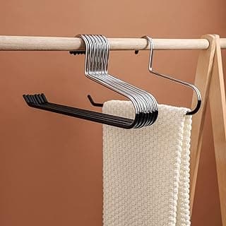 Cabides extra-largos para cobertores, revestidos de vinil preto, antiderrapante, com toalha pendurada