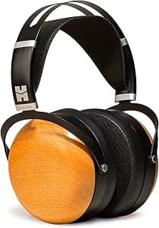 Fones de ouvido HIFIMAN SUNDARA pretos com design magnético planar e detalhes em madeira