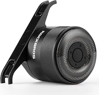 Luz traseira de bicicleta ROCKBROS preta, cinco modos, recarregável tipo C, para passeios noturnos