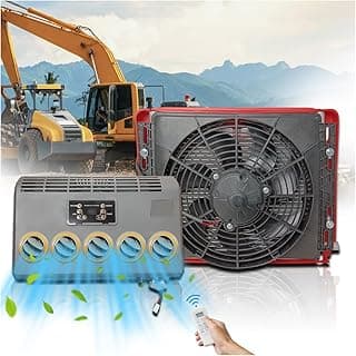Treeligo Ar condicionado de caminhão de 12 V, mini unidade AC dividida, ar condicionado CC de resfriamento rápido de 7000 BTU para semi caminhão, campista, veículos de construção, guindastes, trator