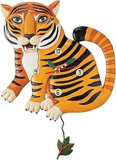 Relógio de parede tigre multicolorido 29cm Enesco Allen Designs