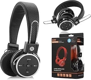 Fone de ouvido Bluetooth B-05 preto com design recarregável e microfone integrado