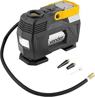 Compressor de Ar Automotivo Vonder CAV 120, 12 V, preto e amarelo, com acessórios