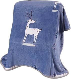 TILLYOU Cobertor de flanela infantil – Cobertor de bebê aconchegante para meninos e meninas, cobertor leve macio e fofo para berço de cama, 101 × 127 cm, cervo marinho