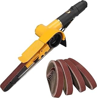 Lixadeira Pneumática De 3/4" X 20-1/2" Conjunto De Lixadeira De Correia De Ar Com 12 Correias, Grão 40/60/80/120, Entrada De Ar De 1/4", Mini Lixadeira De Correia De Ar, Ferramenta Pneumáti