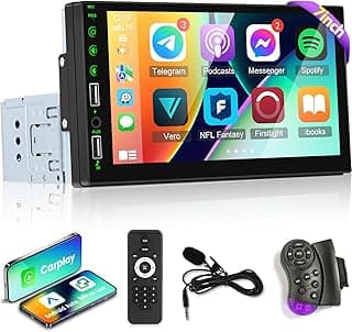 Estéreo de carro touchscreen HD 17,8 cm com controle remoto e acessórios