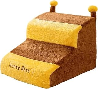 Pet passos escadas do cão rampa escada do cão capa destacável resistente a riscos rampa do filhote de cachorro dos desenhos animados multiuso para cão, 2 etapas