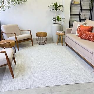 Tapete branco riscado antiderrapante para interior moderno, 200 x 200 cm