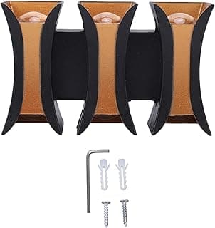 Luminárias de parede modernas Garosa, acabamento em alumínio preto e dourado, luz branca quente, kit de instalação incluído.