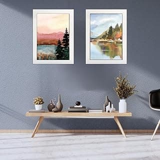 Decoratto Kit 2 Porta Retrato 30x40 Moldura Branca com Paisagens Aquáticas