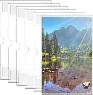 6 porta-retratos de acrílico, 10 x 15 cm, moldura transparente para parede, autoadesiva, sem moldura, multiuso, para exposições de parede de vidro de madeira