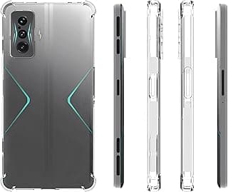Capa anti-choque transparente para Poco F4 GT com design geométrico verde