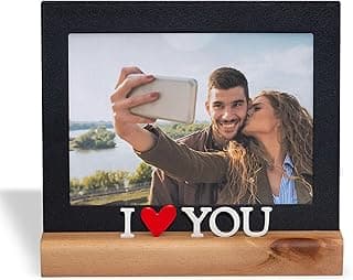 GEGUTON - Moldura I Love You 13 x 18 cm - Moldura de madeira, porta-retrato para presente, item decorativo, dia dos namorados, exibição horizontal, vintage para casa, imagem de casamento, molduras