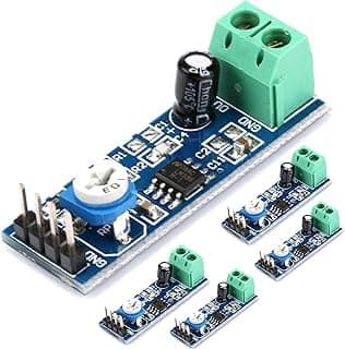 Kit com 6 Módulos Amplificadores de Áudio Mono Lm386, 200X de Potência, 5V-12V, com Potenciômetro de 10K para Projetos Diy E Entusiastas.