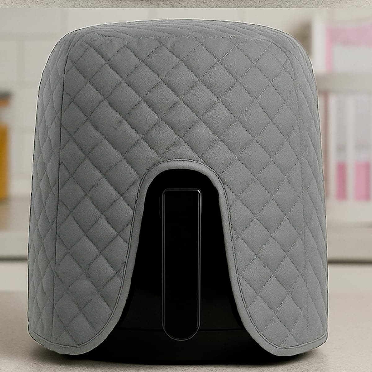 Capa para Air Fryer Fritadeira Elétrica 3,5L a 4,0L e 12L Protetora Panela Matelado Jogo Cozinha (Cinza, 12L)