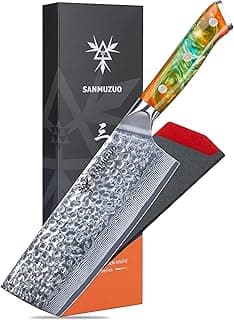 Faca Nakiri japonesa de 7 polegadas com lâmina de aço damasco e cabo multicolorido