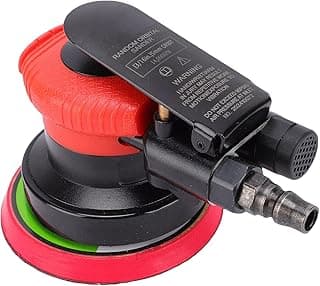 Lixadeira pneumática profissional Fabater de 4 polegadas com lâminas reforçadas, vermelho e preto