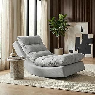 Poltrona Com Leve Balanço Bouclé Premium De Luxo Balance Para Sala Quarto Conforto Relaxante (Cinza)