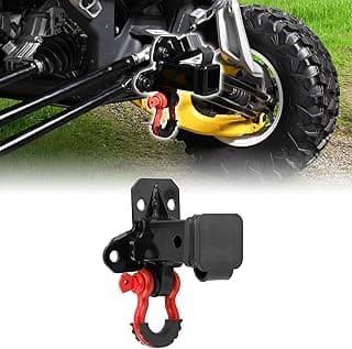 WeiSen Engate de receptor de reboque traseiro de 5 cm com anel D de 1,9 cm e capa contra poeira compatível com Can Am Maverick R Max todos os modelos 2024-2025