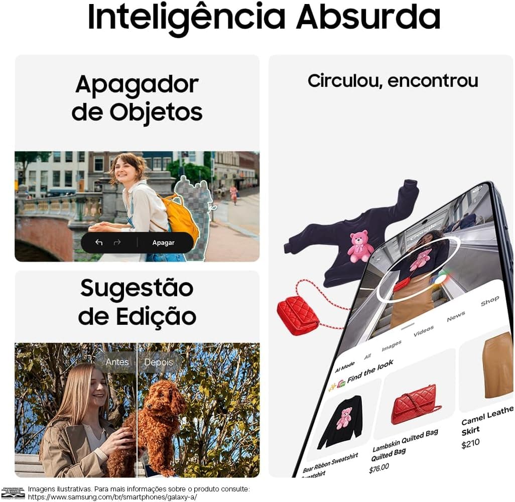 Celular Samsung Galaxy A37 5G 128GB, 6GB RAM, Câmera 50MP (Preto)