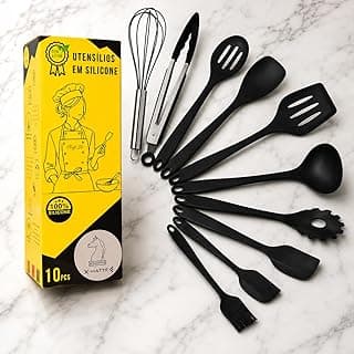 Kit utensílios cozinha silicone preto 10 peças X-MATTE