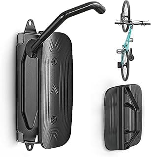 Suporte de parede giratório para bicicleta monTEK, design vertical, preto, montado na parede