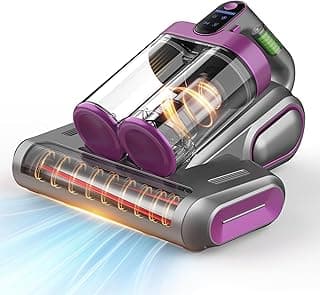 Aspirador de pó portátil com luz UV-C, filtro HEPA e ultrassônico, preto e roxo