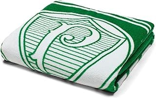 Toalha de banho estampado de futebol em veludo, Buettner, verde e branco